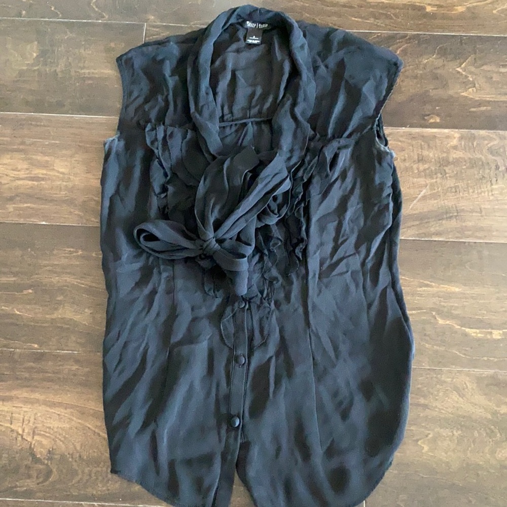 White House Black Market Ruffled Sheer Blouse